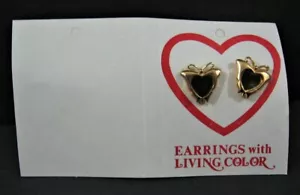 Orecchini vintage tono oro umore con farfalla colore vivo a forma di cartoncino vecchi - Foto 1 di 2