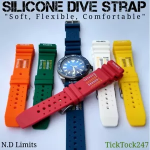 ND Limits Silikon Gummi Taucher Wasserdicht Uhrenarmband Band 20 & 22 mm - Bild 1 von 3