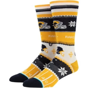 Stance Erwachsene gelb Crew Baumwolle NFL Los Angeles Rams Urlaub Pullover Socke L 9-12 - Bild 1 von 1