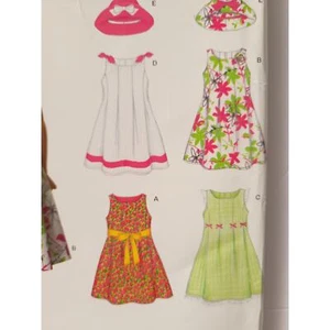 UNCUT Easy Sewing Pattern Girl's Pretty Dress & Sunhat Sz 3-8 Simplicity 6693 - Picture 1 of 6