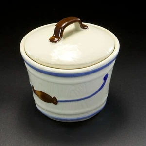 Shawnee Dutch Bucket Grease Jar Great Northern Handled Lid Vintage 1940s 5" GC - Picture 1 of 18
