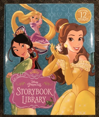 Disney Princess Storybook Library 12 Book Box Set Tangled Aladdin Cinderella Foto 1 de 4