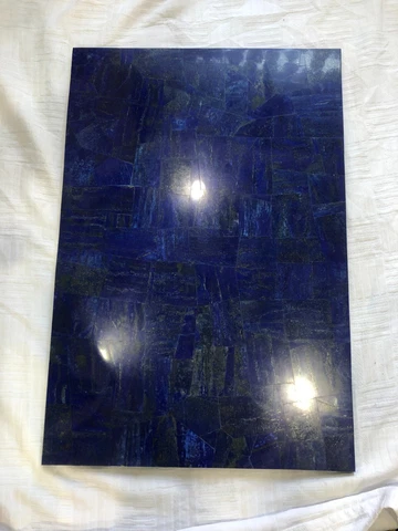Beautiful Lapis Lazuli Stone Inlaid Table Top, With strong White Marble Cover