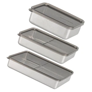 3Pcs Fridge Box Stainless Steel Food Box Food Container Large Capacity Storage - Picture 1 of 12