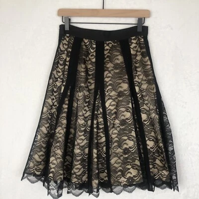 Винтажная кружевная миди-юбка APOSTROPHE 90-х годов Y2K размер 2 черная прихотливая с готической подкладкой - Изображение 1 из 4