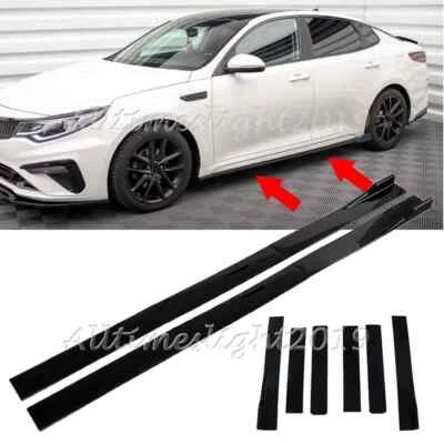 For Kia Optima 2010-2023 Gloss Side Skirts Rocker Extension Panel Splitter Lip Foto 1 de 4