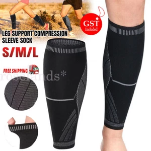Calf Leg Running Sport Compression Sleeve Socks Shin Splint Support Brace Guard - Picture 1 of 14