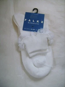 Pair of FALKE "Romantic" White Lace Socks T31-34 New + Et. - Picture 1 of 1