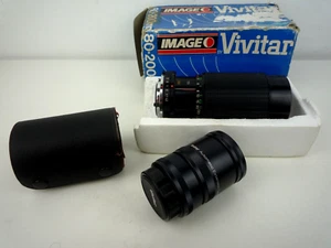 VIVITAR 80-200mm 1:45 MACRO ZOOM LENS & VIVITAR AUTOMATIC EXTENSION TUBE IN CASE - Picture 1 of 12