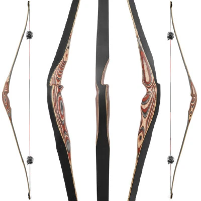 58" Triangle Longbow Traditional Bow 20-50lbs Archery Bamboo Recurve Bow Hunting - Image 1 of 4