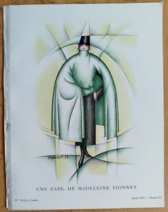 Art Deco Gazette de Bon Ton Pochoir Cape Madeleine Vionnet by Thayaht - 1920 - Picture 1 of 1
