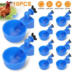 10Pcs Automatic Water Cups Poultry Drinker Waterer Chicken Duck Quail Drinking - Picture 1 of 7