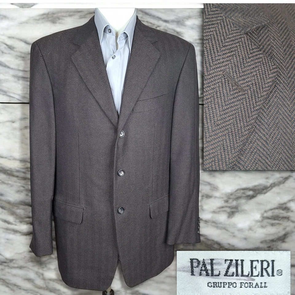 Abrigo Chaqueta Deportivo Pal Zileri Para Hombre 42L Marrón Espiga Tweed Suave Hecho en Italia Foto 1 de 4