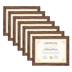 8.5x11 Picture Frame Set of 7, Rustic Certificate Frame Display 8.5 by 11 Inc... - Picture 1 of 7