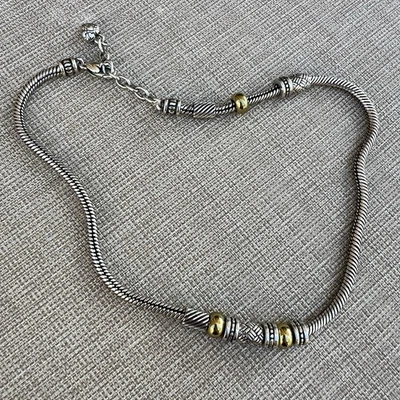 Brighton - Collar Travis Tono Plata/Dorado Cuentas 18" Collar - 16-18.5" Foto 1 de 4