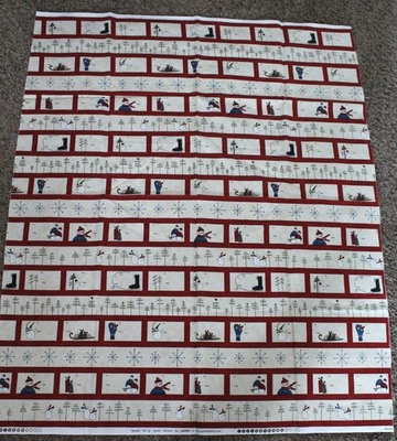 "Bundle Up" Panel Sandy Gervais for Moda Fabrics CHRISTMAS Tags Border Snowman - Image 1 of 4