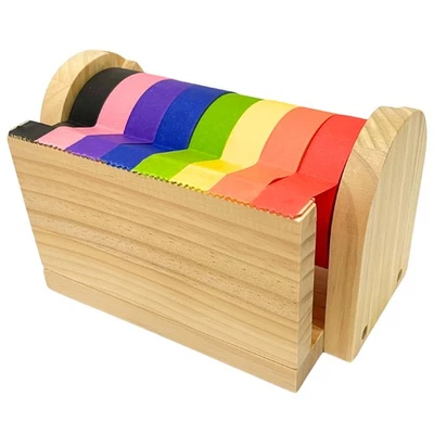 Dispensador de cinta artesanal de madera para niños, soporte de cinta adhesiva de varios rollos, cinta Washi... Foto 1 de 4