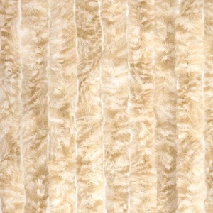 Flauschvorhang beige weiß aus Chenille 90 x 200 cm Camping Caravan Türvorhang - Bild 1 von 9