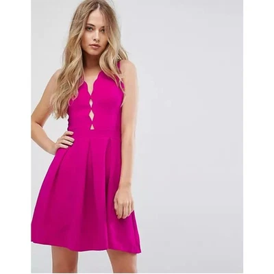 Mini Vestido Grande Adelyn Rae Rosa Serena Calce Y Acampanado Vieira Recorte Fiesta Foto 1 de 4