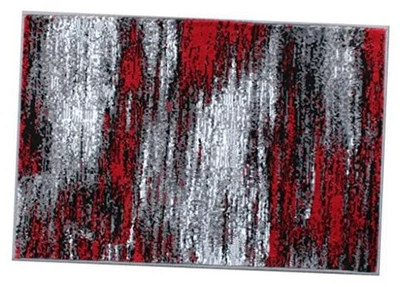 , Alfombra Moderna Contemporánea, Alfombra Roja Gris Negra (2 Pies X 3 Pies)  Foto 1 de 4