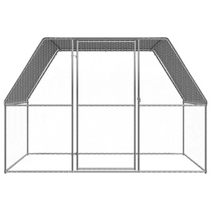 Chicken Cage Hen House Coop Enclosure Silver and Grey Galvanised Steel vidaXL - Picture 1 of 3