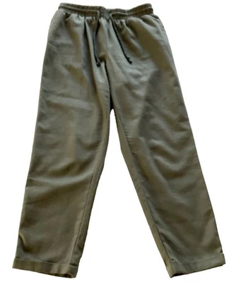 Pantalones informales para mujer de lino verde oliva con cordón talla M con puños al tobillo CI SONO Foto 1 de 4