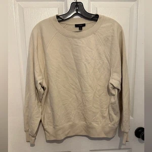 J. CREW Damen Sweatshirt beige bestickt Rundhalsausschnitt Größe S - Bild 1 von 5