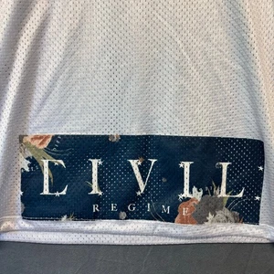 Civil Regime Mesh Jersey Shirt White Small Streetwear Skate Grunge Y2K Floral - Picture 1 of 11