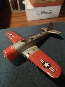 vintage 1950s HUBLEY KIDDIE TOY FIGHTER PLANE ~ parts or Repair - Picture 1 of 3