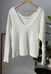 Camisa Top Para Mujer WE THE FREE People Ivory Magic Térmica Tejida Gofre Talla Mediana - Imagen 1 de 3