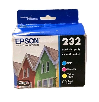Epson 232 T232120-BCS Black Cyan Yellow Magenta Ink Cartridges Dated 2027 NEW - Image 1 of 2