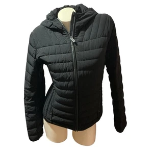 Michael Kors Packable Down Fill Hooded Puffer Quilted Jacket Black Women’s Med - Bild 1 von 11