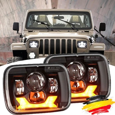 2 Stück 5x7 7x6 LED Scheinwerfer für Jeep Wrangler YJ Cherokee XJ Ford Chevy - Bild 1 von 4