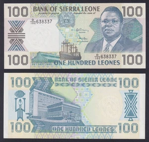 Banconota Sierra Leone 100 leones 1990 P.-18c FDS/UNC - Imagen 1 de 1