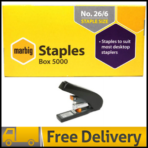 MARBIG(R) 90300 Staples No. 26/6 5000Bx No. 26/6 Box 5000 | NEW | FREE SHIPPING.