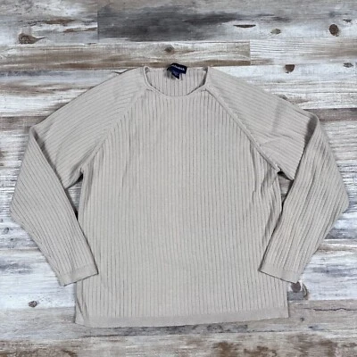 Paul Fredrick Tan Ribbed Crewneck Sweater Size XL - Image 1 of 3