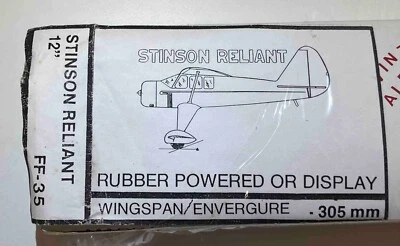 New Stinson Reliant 12" Wingspan Easy Built Model Free flight Kit - Image 1 of 3