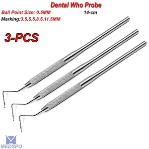 Instrumentos dentales periodontales OMS mango de sonda herramientas de medición de diagnóstico 3, piezas - Imagen 1 de 5