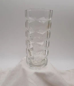 Vintage MCM französische schwere feine Kristallvase - 7" x 3" geometrischer kubistischer Stil - Bild 1 von 5