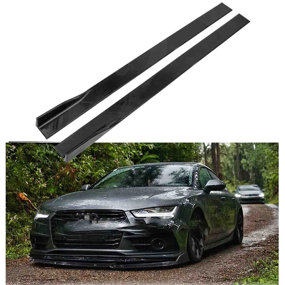 For Audi A4 A5 A6 A7 78.7" Gloss Black Side Skirts Rocker Extension Panel Lip AZ Foto 1 de 4