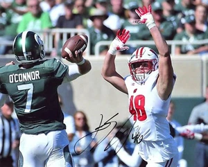 Foto de fútbol americano 8x10 firmada autografiada firmada por Jack Cichy Wisconsin Badgers certificado de autenticidad - Imagen 1 de 1