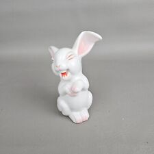 VTG Rosenthal Laughing Rabbit Bunny Figurine Porcelain White Pink 5.5" Germany