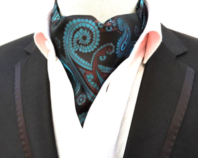 Clásico Hombre Jacquard Cachemira Marrón Bufandas Corbata Ascot Corbata Corbata Caballero Foto 1 de 2