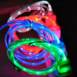 LIGHT-UP LED glow 3ft data charger cable FOR MICRO-C TYPE REVERSIBLE PIN phones - Picture 1 of 9