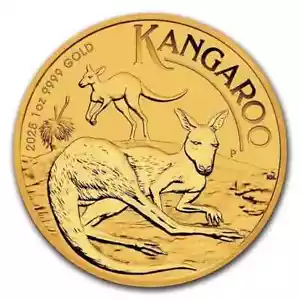 Australien 100 $ 2025 Känguru Nugget 1 Oz Gold Goldmünze ST / BU - Bild 1 von 3