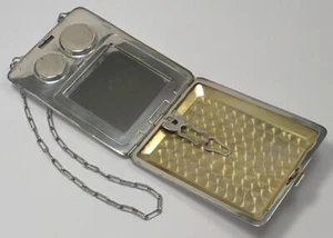 Art Deco Sterling Silver Combination US Coin Purse, Compact & Card Case – c1920 - Picture 1 of 12