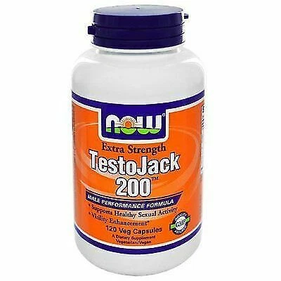 "Now Foods Testo Jack 200 Extra Strength Veg Capsules, 120 Count"