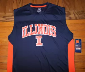 ILLINOIS FIGHTING ILLINI NWT NEW Sleeveless Basketball Jersey Pro Edge Spell Out - Picture 1 of 7
