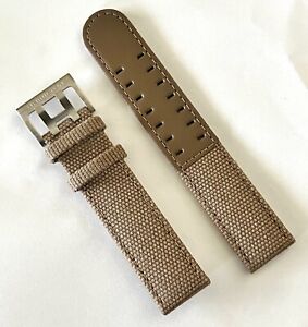 Original Hamilton Khaki 20mm BEIGE Canvas Leather Watch Band Strap