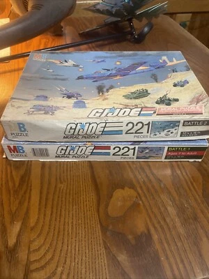 1985 GI JOE Battle 1&2 MURAL Jigsaw 221 Piece Puzzles Milton Bradley INCOMPLETE - Image 1 of 4